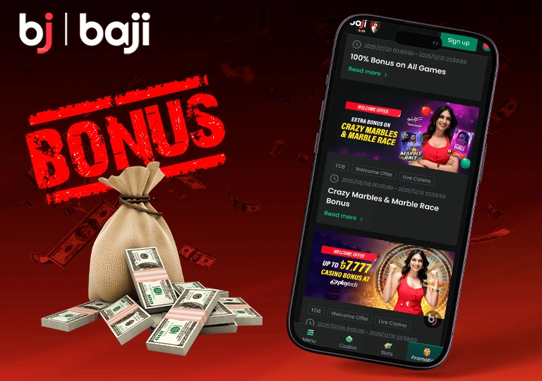 baji live app bonuses promotions